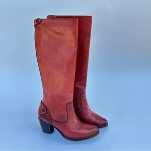 Frye Melissa button back Zip Tall Leather Boots 7.5M
